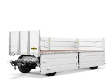 Baustoffanhänger HD18 von Humbaur mit geklappter Bordwand | © Humbaur GmbH 