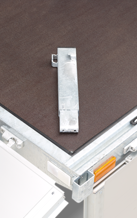 Humbaur HU, Detail von herausgezogener Eckrunge  | © Humbaur GmbH