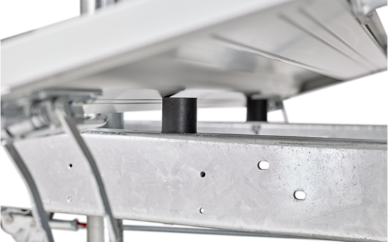 Humbaur HU, Detail der Gummistopper auf der Deichsel | © Humbaur GmbH