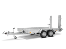 HS, Ein Humbaur Baumaschienen Transporter mit Auffahrbohlen | © Humbaur GmbH